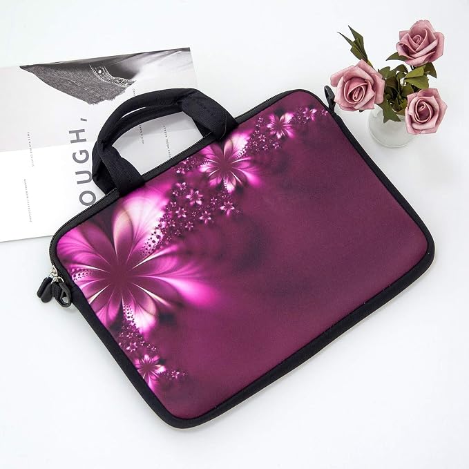 RICHEN 10 inches Messenger Bag Carrying Case Sleeve with Handle Accessory Pocket Fits 7 to 10-Inch Laptops/Notebook/ebooks/Kids tablet/Pad (7-10.2 inch, Flowers)
