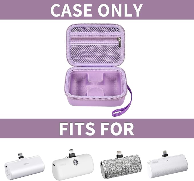 【NOT Included Power Bank】Portable Charger Case Holds 2PCS for iWalk/for Swyop/for Feob/for Charmast/for JEJILL/for LanLuk/for VEGER/for Taegila/for Kuulaa and More Small Charging Battery Pack, Purple