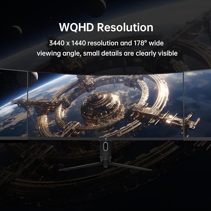 KTC 34 Inch Ultrawide Monitor, 180Hz WQHD 3440X1440 Curved Gaming Monitor, 1500R PC Monitor, HDR, FreeSync & G-Sync, HDMI, DisplayPort, VESA, Tilt Swivel Height Pivot Adjustment, H34S18S