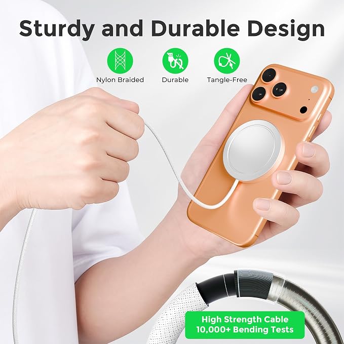 25W Magnetic Wireless Charger: Qi2.2 Qi2 Fast Charging Pad for iPhone 17 16 15 14 13 12 Pro Max, Samsung Galaxy S26 S25, Google Pixel 10, AirPods-Slim Portable for Travel Bedside Office-White 2 Pack