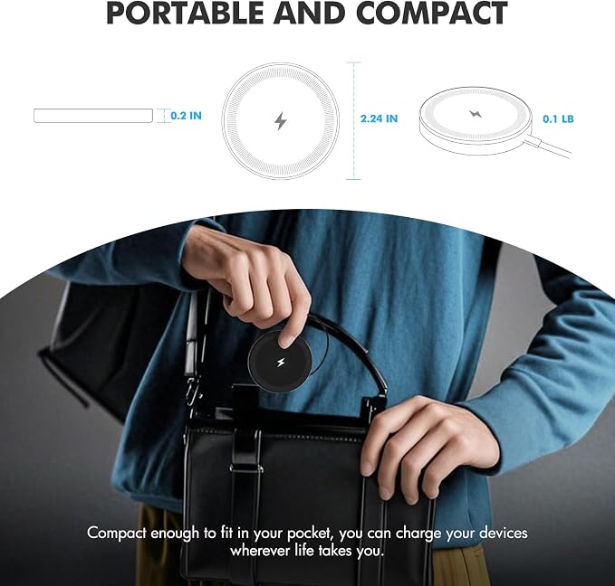 3-Pack 15W Magnetic Wireless Charger: Qi2 Fast Charging Pad for iPhone Air 17 16 15 14 13 12 Pro Max, Samsung Galaxy S26 S25, Google Pixel 10, AirPods-Slim Portable for Desk Bedside Travel-Black
