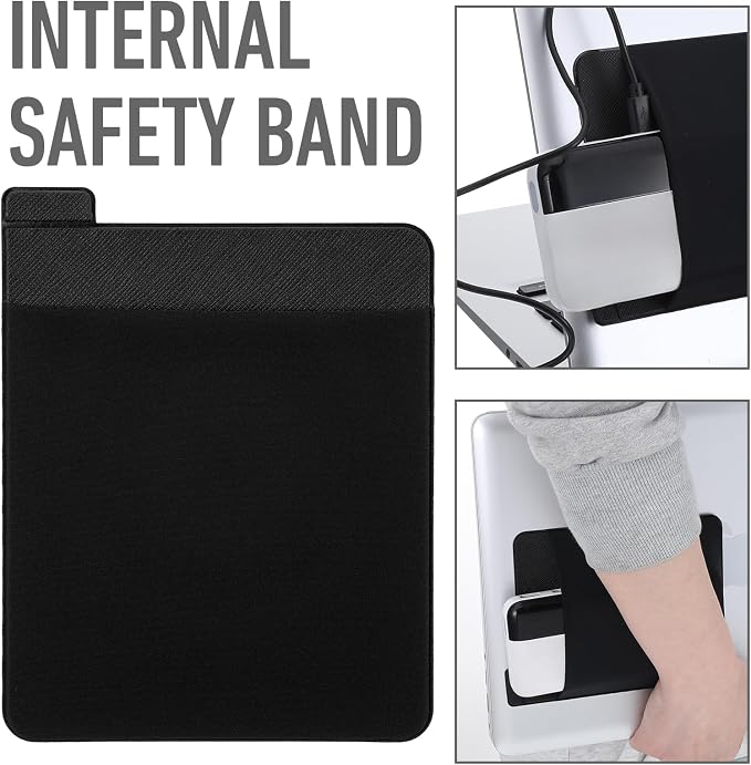 Portable External Hard Drive Carrying Case for Laptop, Adhesive Pouch Holder for Laptop Compatible with External 2.5" HDD, SSD, Magic Mouse, USB Cable and More, Black