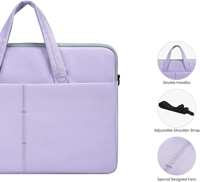 17 17.3 Inch Laptop Sleeve Case for HP 17 Laptop TouchScreen/HP Envy/Pavilion 17, ASUS Dell Acer Lenovo Laptop Case with Shoulder Carrying Bag, Purple