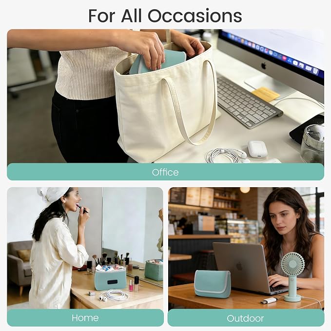 LENTION Mint Green Neoprene Tech Pouch, Portable Travel Organizer for MacBook Power Adapter, Power Bank, Charger, Cable & Small Electronics