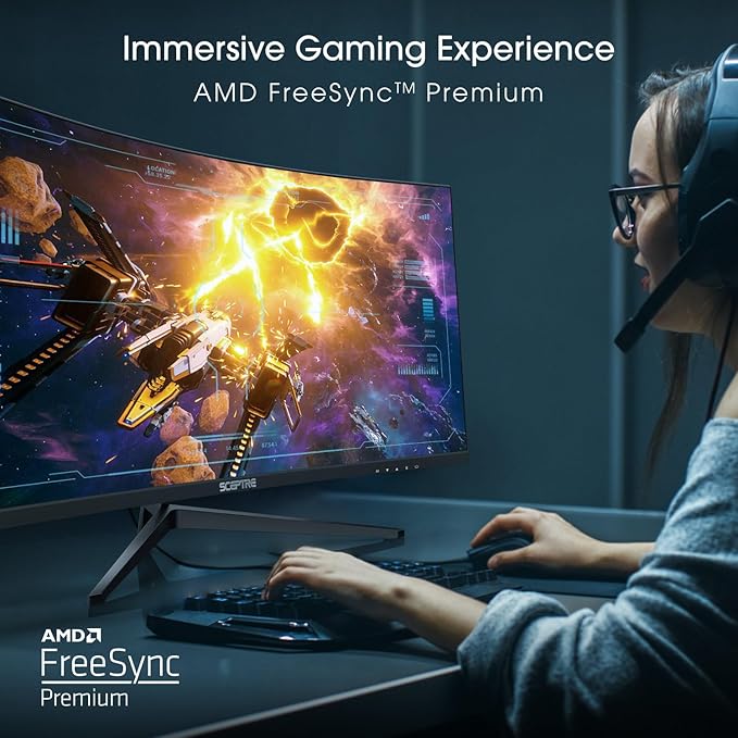 Sceptre Prime Curved 30-inch Gaming Monitor 200+Hz FreeSync Build-in Speakers 2560 x 1080p HDMI DP Machine Black 2026 (C305B-200UN Series)