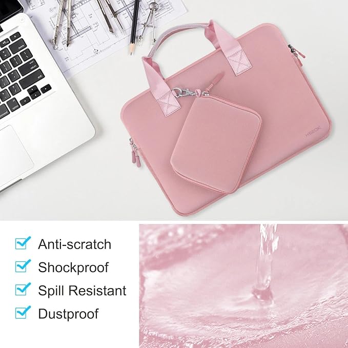 Hseok Laptop Sleeve 16 inch Case with Small Case, Compatible with MacBook Neo/Pro 16" M5/M4/M3/M2/M1, MacBook Air 15 M5, XPS 16 and Most 15.6-16 Notebooks, Neoprene Computer Handbag,P01K01