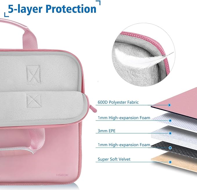 Hseok Laptop Sleeve 14.1-15 inch Case with Small Pouch, Neoprene Computer Bag Compatible with MacBook Air 15 M4 A3241 M3 A3114 M2 A2941, MacBook Pro 15 A1990 A1707, XPS 15 & More 14-15 PC,P02K01