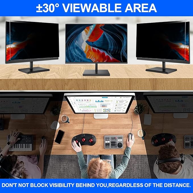 [2-Pack Computer Privacy Screen Filter 27" Hanging Privacy Screen Protector Compatible Widescreen Computer Monitor with Aspect Ratio 16:9,Anti-Glare Privacy Screen Protector (27" Diagonal)