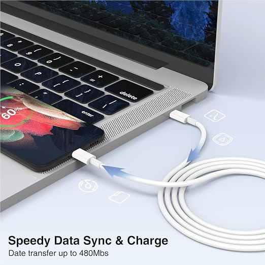 LOFPYE 3-Pack 1FT 60W USB C to USB C Cable, Type C Fast Charging Cable for iPhone Air 17 16e 16 15 Pro Plus Pro Max，for Galaxy S25/S24, for iPad Pro/Air/mini, for MacBook Pro/Air and More