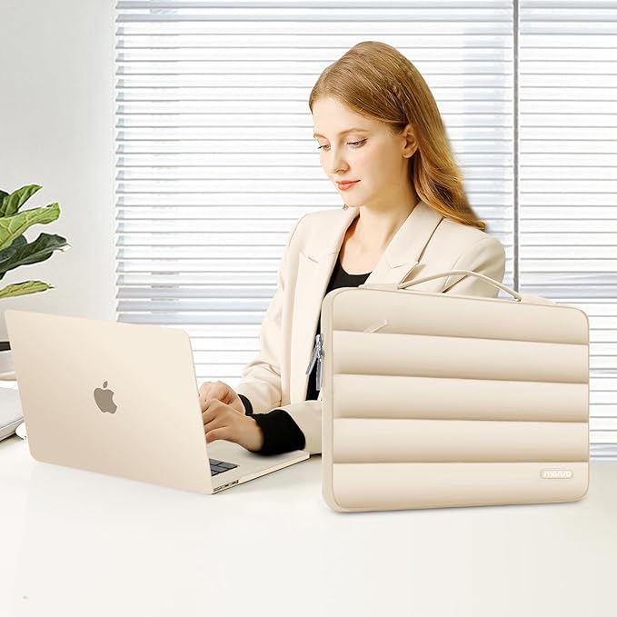 MOSISO Compatible with MacBook Air 15 inch Case M5 2026 M4 2025 M3 2024 M2 2023 A3448 A3241 A3114 A2941, Plastic Hard Shell Case&Puffy Sleeve Bag&Keyboard Skin&Webcam Cover&Screen Film, Starlight