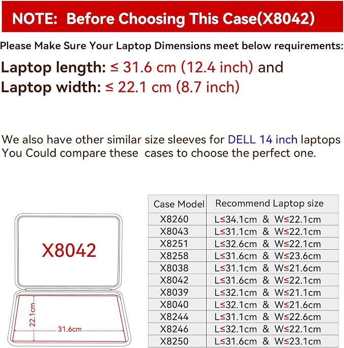 Smatree Hard EVA Protective Sleeve Case Compatible for 14 inch DELL Latitude 7455 Copilot+PC/7450/7400/7410/7420/7440 or 2-in-1 Laptop Notebook Bag (Not Fit with Inspiron 14 Plus 7440!) (X8042)