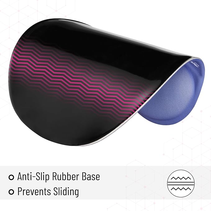 Mr. Pen- Ergonomic Mouse Pad with Wrist Rest, Dusky Blue-Purple Breathable Fabric with Memory Foam Cushion, Non-Slip Rubber Base, Gel Mouse Pad with Wrist Support