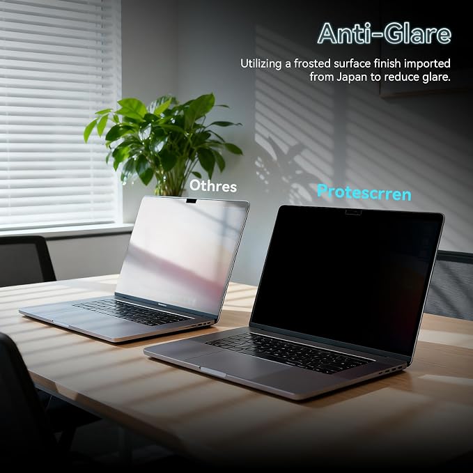 360° Privacy Screen for Macbook Air 13.6/13 Inch (2022-2026, M2, M3, M4, M5), 4 Way Privacy Anti Glare Blue Light Filter Shield Film Anti Spy Laptop Protector for Mac 13.6In Computer