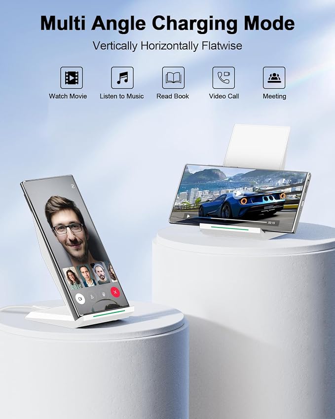 Fast Wireless Charger, [2 Pack] NANAMI Wireless Charging Stand for iPhone 17/17 Air/17 Pro/17 Pro Max/16/15/14/13/12, 10W for Samsung Galaxy S26/S26+/S25/S25+/S25 Ultra/S24/S23/S22, Pixel 6/5/4XL