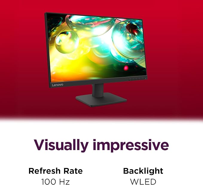 Lenovo L22-4e - Office Monitor - 21.5" FHD IPS Display - 100Hz Refresh Rate - 4 ms MPRT - 99% sRGB - Raven Black - Tilt Stand