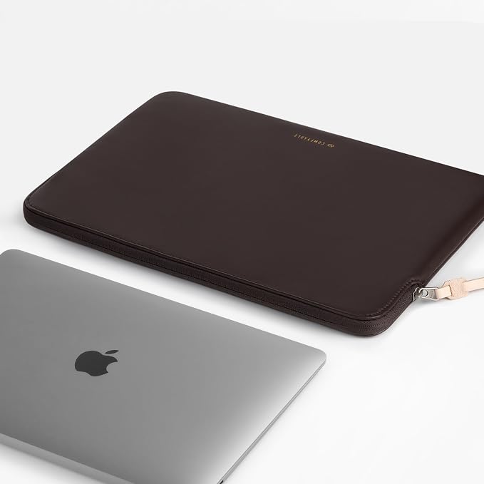 Comfyable Leather Laptop Sleeve Compatible with 16 Inch MacBook Pro M5 Pro/Max & 15 Inch MacBook Air M5 2026 (Loose Fit), Chocolate