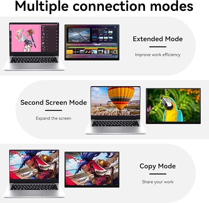 Showscreen 10.5" OLED 2.5K Portable Touch Monitor, 100% DCI-P3, for Windows Android Switch