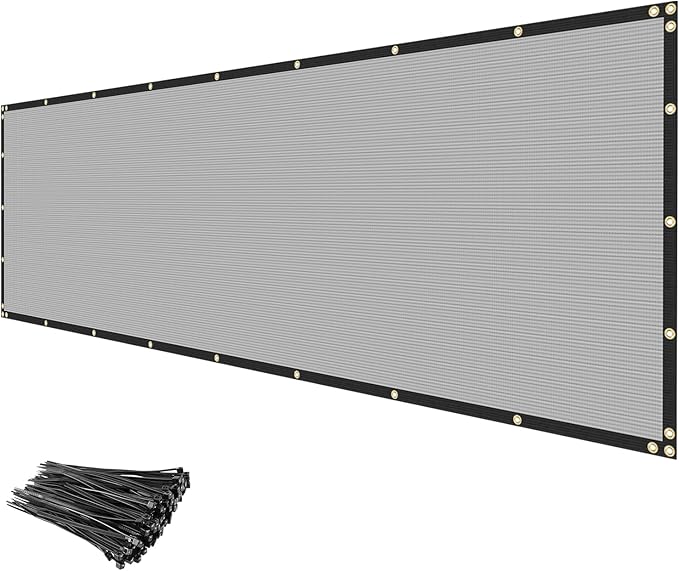 Privacy Fence Screen 6' x 151' Fencing Cover Heavy Duty Mesh Windscreen Cloth for Outdoor Garden Patio Backyard Chain Link Fence Gray