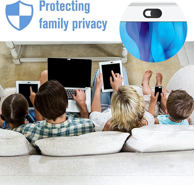 Toojcc Laptop Camera Cover Slide, [8 Pack] Ultra-Thin Webcam Cover Compatible with Camera for MacBook,Laptop,PC,Computer,iMac,iPad. 0.022in Thick Web Blocker Protect Your Privacy and Security