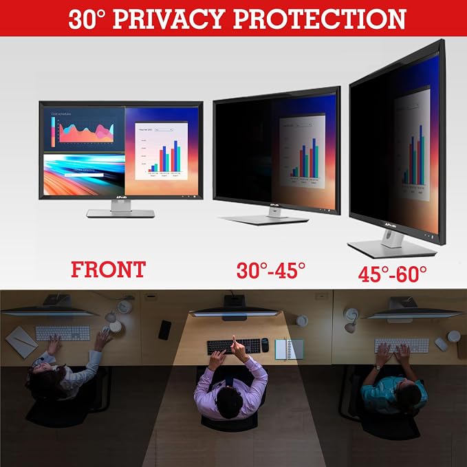 22 Inch Privacy Screen Filter for Widescreen 16:10 Monitor | Privacy Shield | Anti-Glare | Anti-Blue light Protector | Eye Protection | Computer Security Private Filter