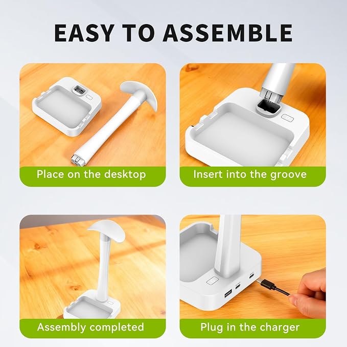 Headphone Stand with Charger,Gaming Headset stand with RGB Light Mode,For Airpod Max Stand,Desk Lamp,Phone Holder,Tablet Holder,desktop organizer,Gifts for Gamers & Music Lover (White)