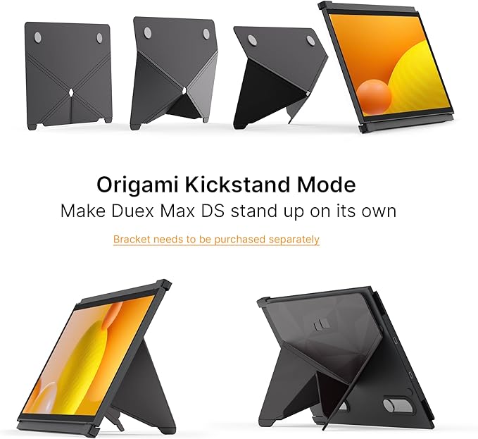 Duex Max DS Portable Monitor - New Mobile Pixels 14.1" Laptop Screen Extender, FHD 1080P Travel Monitor, USB C/USB A/HDMI Plug and Play Laptop Monitior for Windows/Mac/Android/Switch