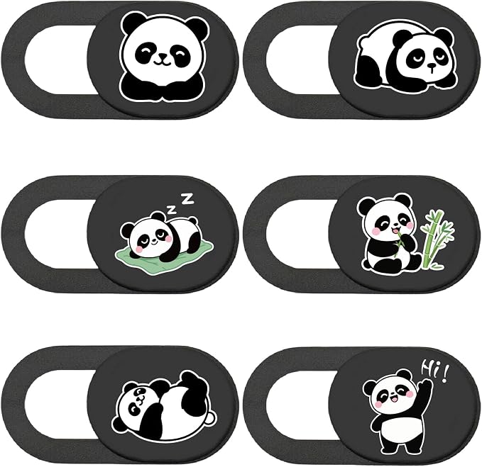 Panda Camera Cover Slide Cute Animal Design Privacy Camera Blocker Protector for Laptop Desktop Tablet Phone Notebook Mini PC Accessories for Home Office Travel Use Secure Durable Cover