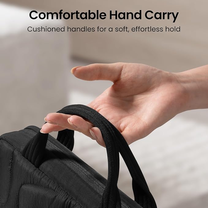 tomtoc 15-16 Inch Puffy Laptop Carrying Bag for Women, Stylish Laptop Case Fits 15-16 Inch MacBook Air & Pro & Other 15"-16" Computers, Work Travel Briefcase Lightweight Handbag with Organized Storage