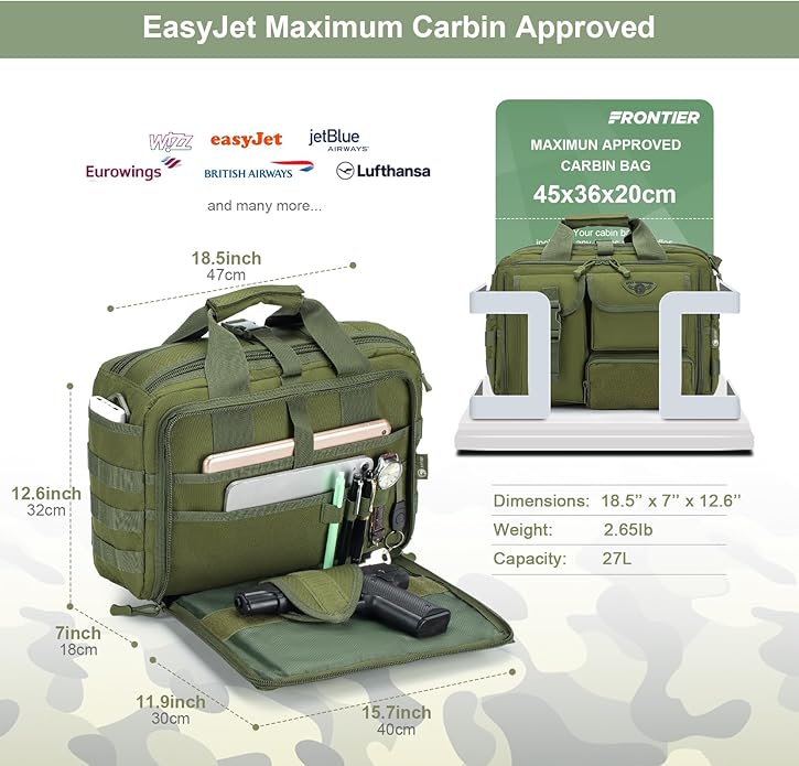 Stypos Tactical Messenger Bag,14inch/15.6inch/17.3inch Briefcase for Man Military Laptop Bag, Flight Work Bags for Pilots