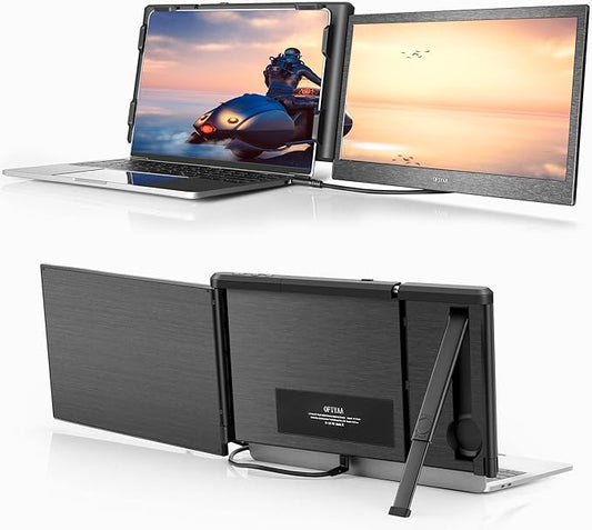 P1 Plus Portable Monitor for Laptop Screen Extender 13.3 inch Dual Monitor External FHD 1080P IPS Display Double Monitors 2 Type-C/1 HDMI, for 13-16.5 inch Notebook Computer Mac Windows Phone