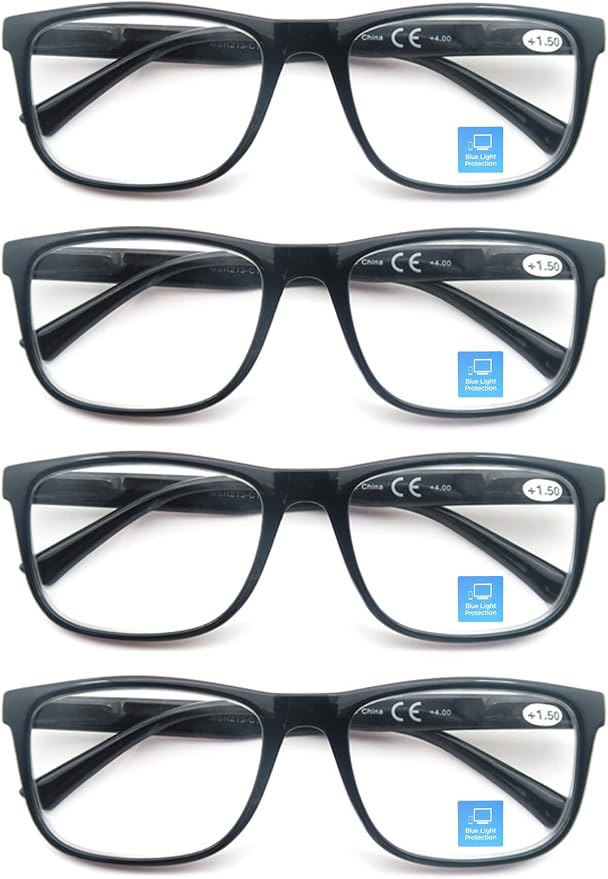 Blue Light Blocking Reading Glasses Men Large Wide Oversized Square Computer Readers Glasses for Big Head/Large Face