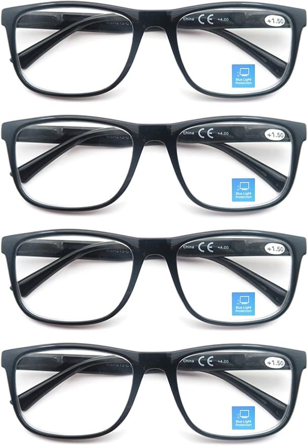 Blue Light Blocking Reading Glasses Men Large Wide Oversized Square Computer Readers Glasses for Big Head/Large Face
