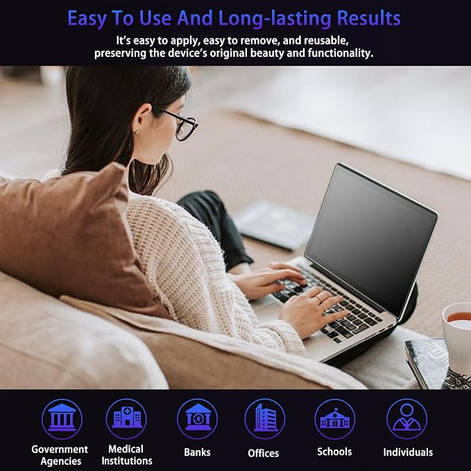 15.6" Privacy Screen Computer for 16:9 Aspect Ratio, 2-Sided Removable Anti-Peeping/Anti-Glare, Blue Light Block, UV Protect, Reduce Strain, Anti-Scratch, Fits 15.6-inch 16:9 Protector Film