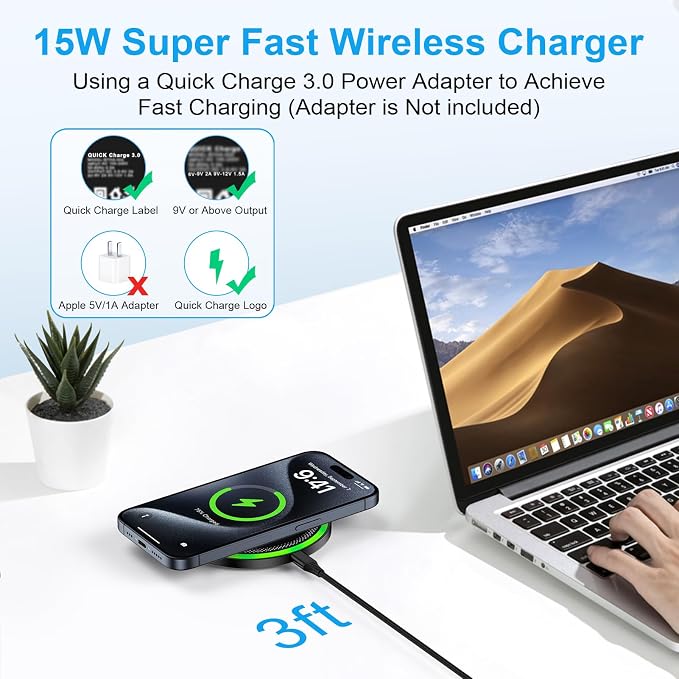 Wireless Charger Samsung Fast Charging Pad for Samsung Galaxy S26 S25 Ultra/S26+/Z Fold7 Flip7/S24FE/S23/S22,Google Pixel 10 Pro XL 9a,Moto G Stylus 5G,2Pack 15W Android Phone Wireless Charger Station