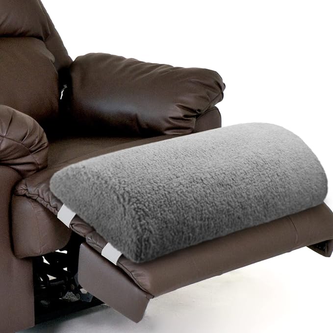 Wesiti Recliner Foot Pillow Cushion High Resilience Sherpa Memory Foam Bolster Sleeping Rest Multipurpose Half Roll Leg Pillow Suitable for Bed Chair Sofa Headrest Back Lumbar Leg Support(Light Gray)