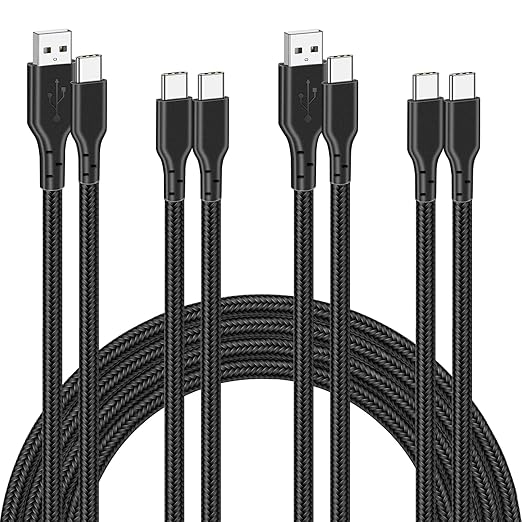 4 Pack Braided Charging Cable 60W 3.1FT(2 Pack USB to USB C and 2 Pack USB C to USB C) Type C 60W Fast Charging Cable for iPhone 17 Series/16 Series/15 Series,iPad,AirPods,Watch,Samsung and More