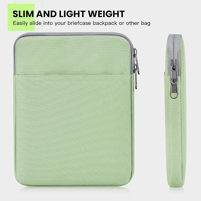 Tablet Sleeve for 11" Samsung Galaxy Tab A9+ Plus /S9 FE 10.9, Fire HD 10", iPad Air 11 M3 M4/ Pro 11 M5 M4/ 10th, Protective Case Bag Pouch, Green
