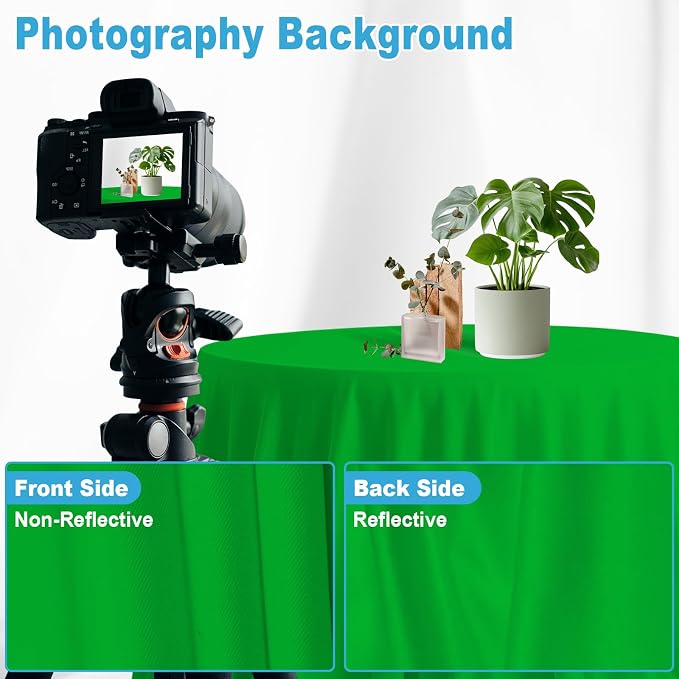 Green Screen Backdrop for Photoshoot, Professional Photo Backdrop Background Curtain for Product Photography，Portraits, Wedding, Party, Live Streaming Video Recording 7X10 FT