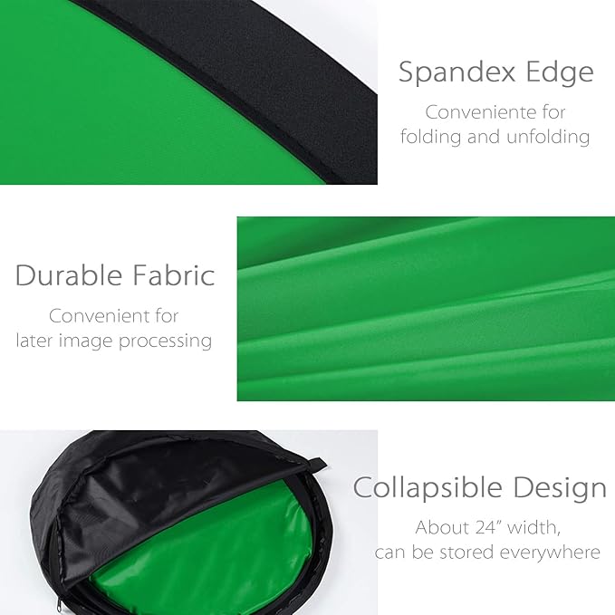 Koopro 5’×7’ Collapsible Twist Background Double-Sided Pop Up Flex Backdrops Chroma Blue & Green Portrait Screen Professional Video Photography and Television Studio Props with Carrying Case