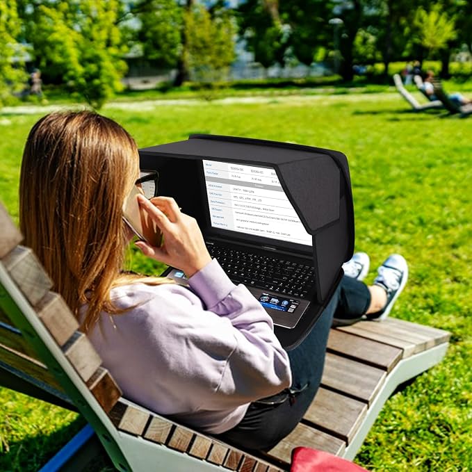 Laptop Sun Shade,Laptop Sun Shade for Working Outside,Foldable and Portable Screen Sun Glare Shield Sleeve,Outdoor Computer Cover,Privacy Protective Hood Sunshade Bag 12-14inch (Patent Pending)
