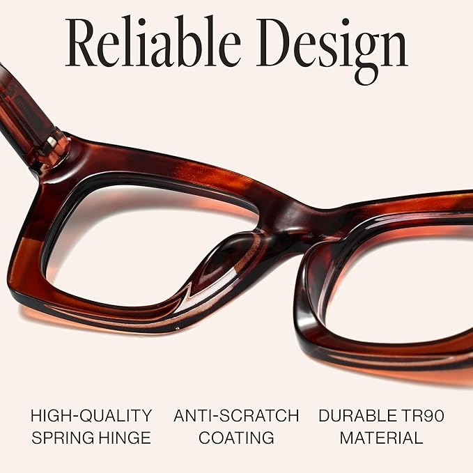 CCVOO 1.5 Stylish Reading Glasses for Women, Stylish Eyeglasses, Blue Light Readers for Women, Cheaters, (A8 Glow Theory)