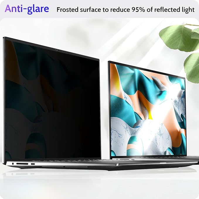 Peslv 16 Inch Laptop Privacy Screen Compatible with Lenovo Hp Dell Acer Asus Thinkpad Envy Xps Computer 16:10 Aspect, Removable Anti Glare Blue Light Filter Protector, 16" Monitor Security Shield