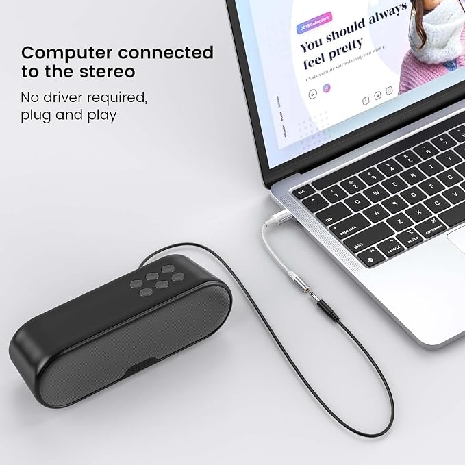 MOSWAG USB to 3.5mm Jack Audio Adapter,USB to Aux Cable with TRRS 4-Pole Mic-Supported Computer Headphone Microphone AUX Adapter External Sound Card for Laptop PC PS4 PS5 (0.65Feet/20cm, White)