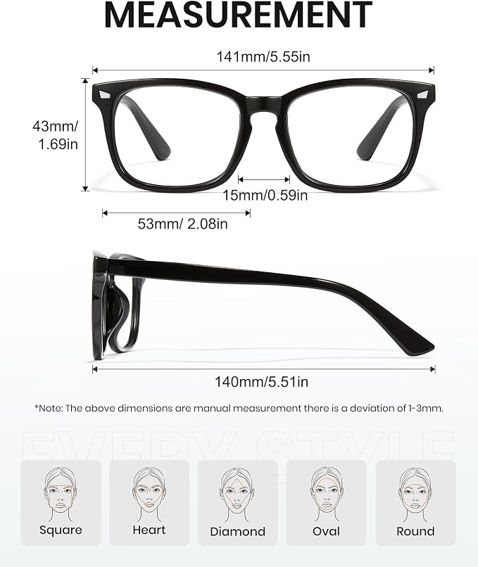 Cyxus Blue Light Glasses Men Women Reduce Eye Strain UV Blocking for Office Work Computer Screen 8082