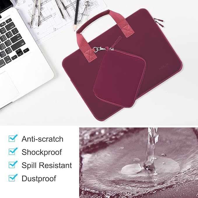 Hseok Laptop Sleeve 14 inch Case with Small Case, Compatible with MacBook Neo 14, MacBook Pro 14 M5/M4/M3/M2/M1, XPS 14 and Most 14 inch Notebooks, Neoprene Computer Handbag,R01D01