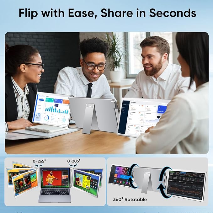 LXU 16" Laptop Screen Extender, 1200P 16:10 IPS Laptop Monitor Extender, Portable Extended Monitor for Laptops 12~18.5", Monitor Extension for Windows, MacBooks(Not for M1 M2 M3), No Driver Needed