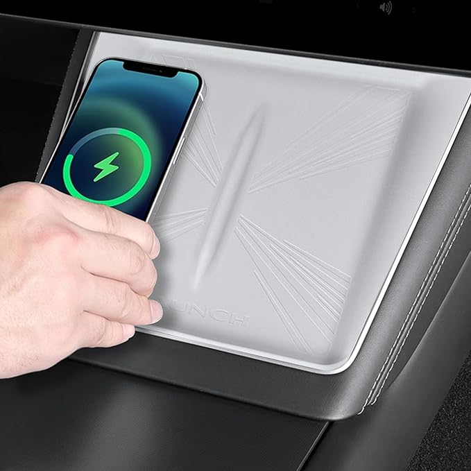 Model 3 Centre Control Wireless Charging Mat，Center Console Wireless Charger Pad Compatible with Tesla Highland Model 3 2024 2025 2026