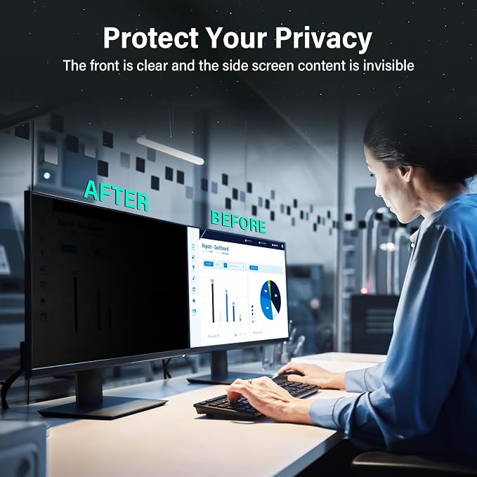 [2 Pack] 21.5 Inch Computer Privacy Screen for 16:9 Aspect Ratio Widescreen Monitor, Eye Protection Anti Glare Blue Light Computer Monitor Privacy Filter, Removable 21.5 in Protector Film
