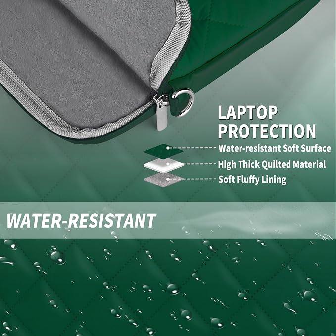 Puffy Quilted Laptop Sleeve with a Removable Shoulder Strap Compatible with MacBook Air/Pro, 13-13.3 inch Notebook, Compatible with MacBook Pro 14 inch M3 M2 M1 Chip 2023-2021