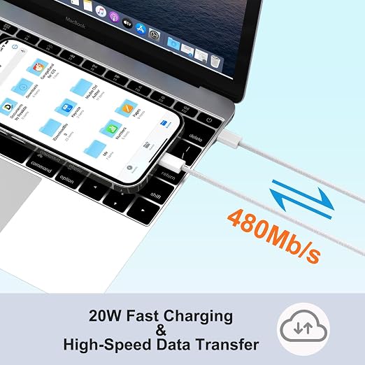 10FT iPhone 16 15 Charger Fast Charging,2Pack 20W Type C Chargers USB C Block 10Foot USB C to USB C Woven Cable, Apple i Phone 16 Charger for iPhone 16/16 Plus/16 Pro/16 Pro Max/iPhone 15 Pro Max/iPad